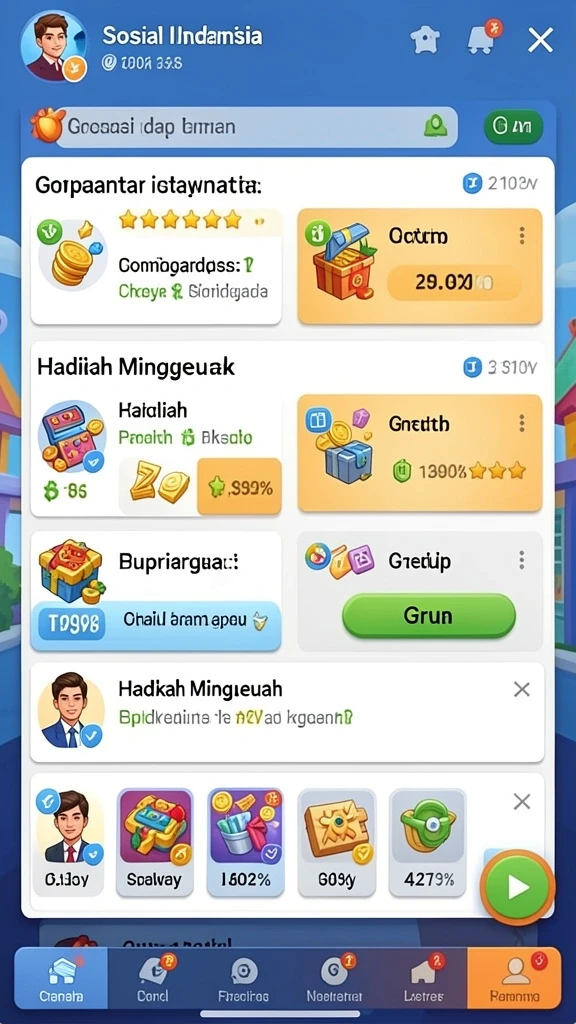 Tampilan awal game yang menarik dan penuh warna.