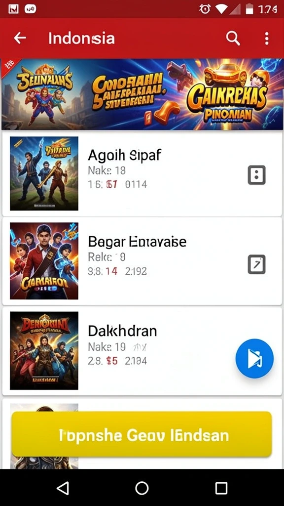 Berbagai jenis permainan judi yang tersedia di aplikasi.
