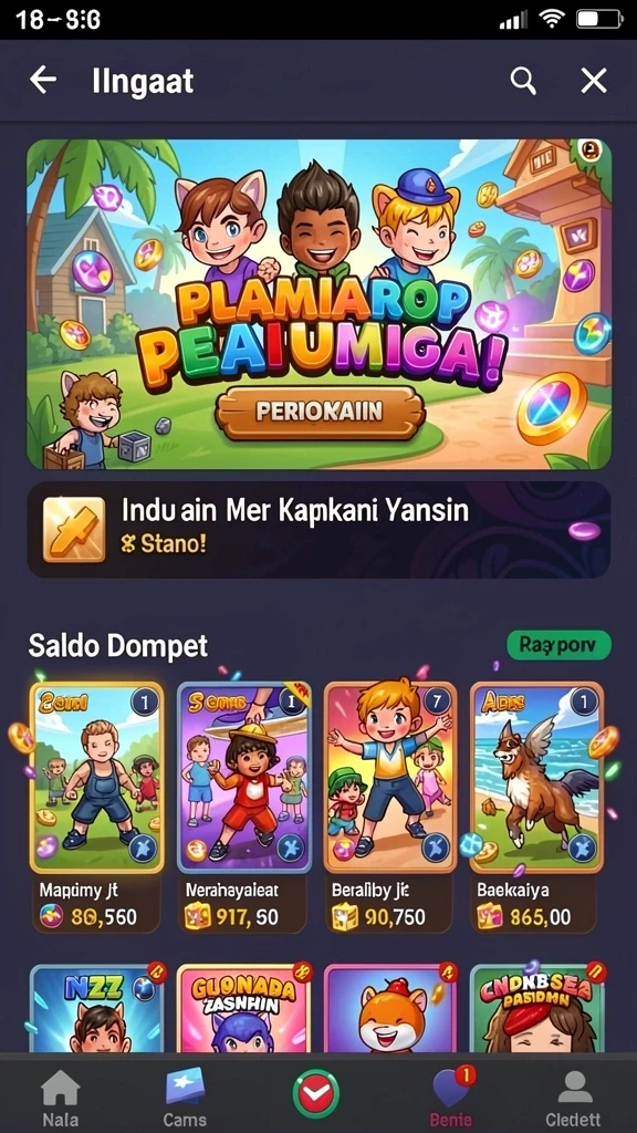 Tampilan awal yang menarik dan penuh warna.