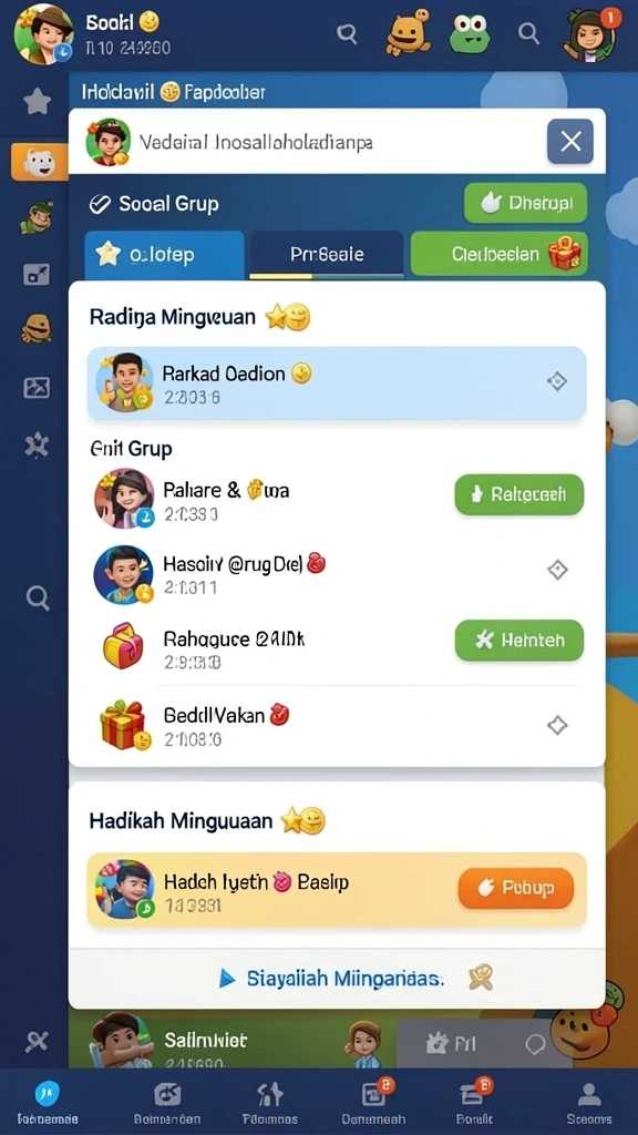 Karakter yang bisa diupgrade dengan item unik.