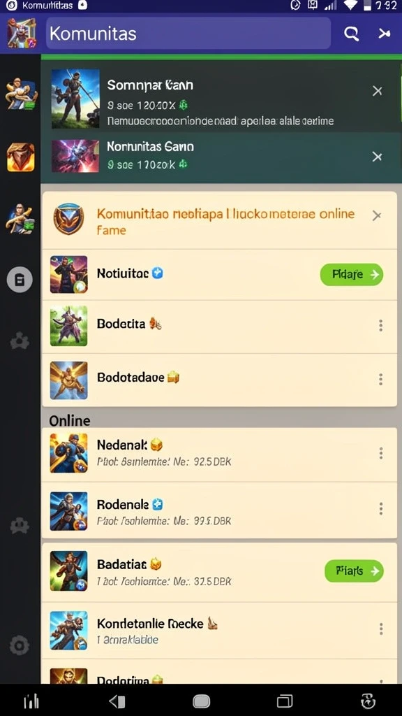 Screenshot memperlihatkan komunitas aktif dengan interaksi pemain.